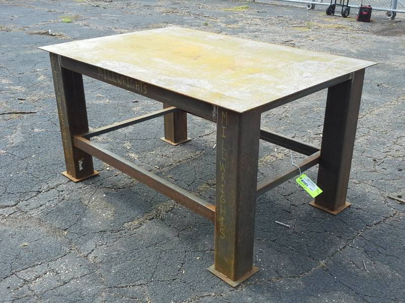 lot 3043 image: Steel Shop Table