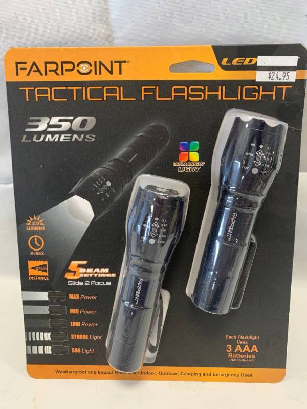 lot 34 image: Farpoint Tactical 5 Beam Setting Flashlights