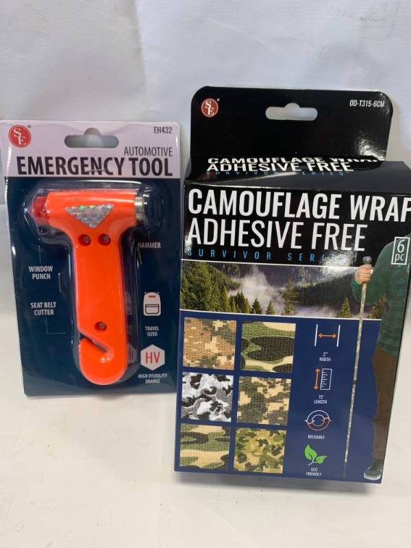 lot 39 image: Auto Emergency Tool & Camo Adhesive Wrap New