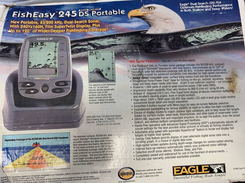 lot 43 image: Eagle Fish Easy 245DS Portable Fish Finder