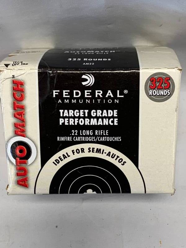 lot 45 image: Federal Auto Match .22 Ammo 325 Rounds