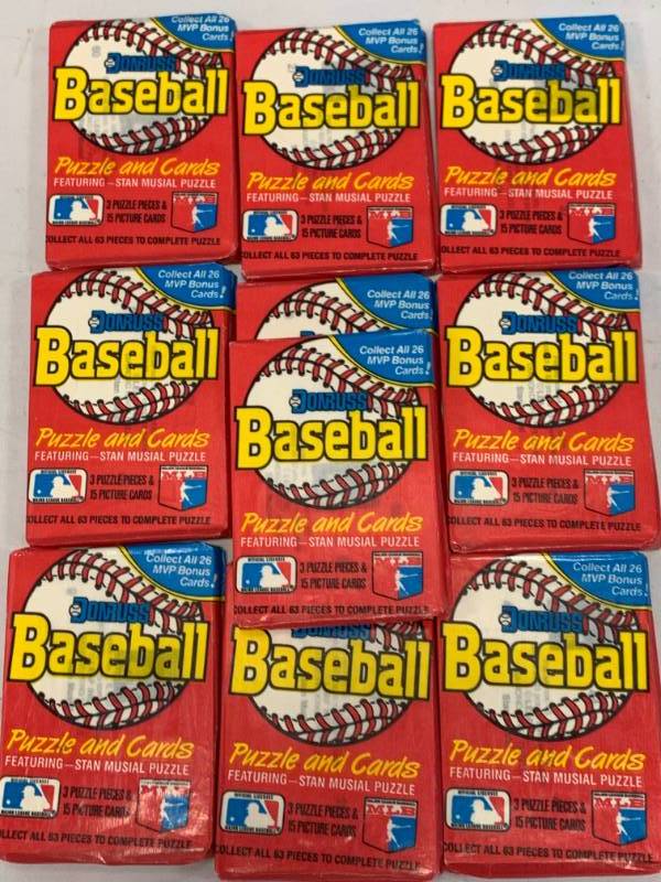 lot 52 image: 10 Unopened Baseball Card Pack from 31 Years Ago