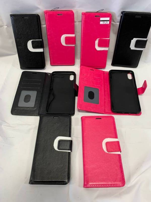 lot 54 image: Lot of 8 New Leather Iphone XS Max Cases  Wallets
