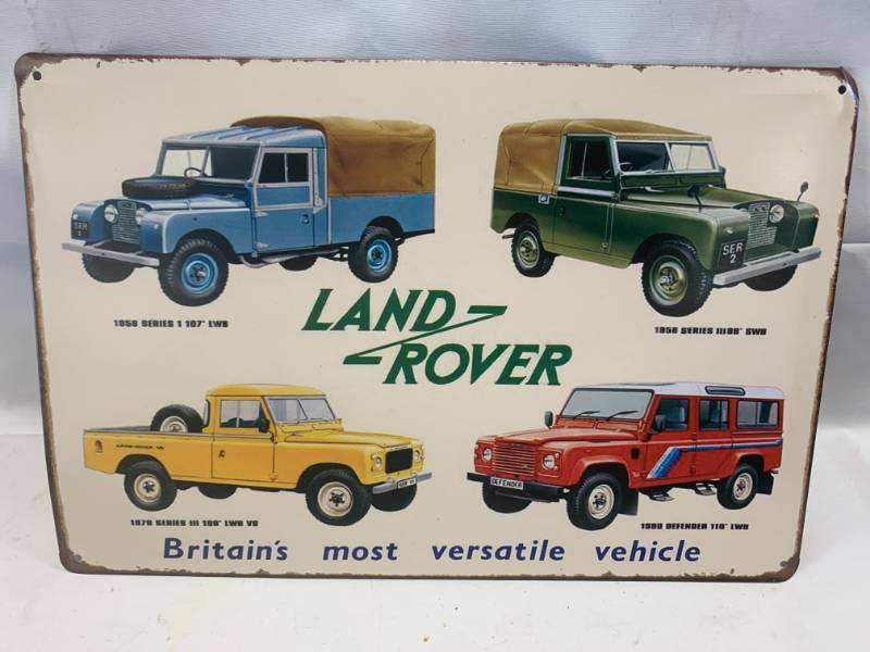 lot 82 image: Land Rover Metal Sign