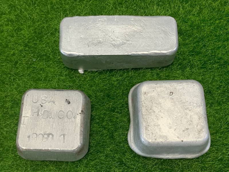lot 87 image: Lot of 3 Hand Poured .999 Aluminum Bars