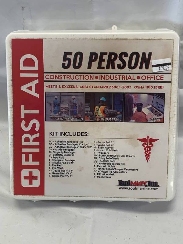lot 88 image: Factory Sealed 50 Person First Aid Kit
