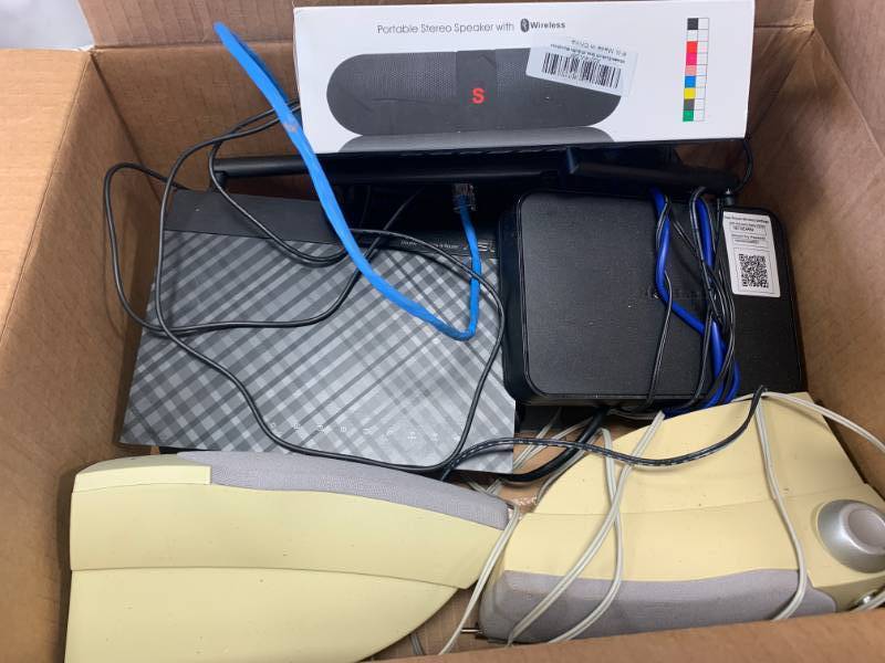 lot 95 image: Computer Speakers, 2 Routers, Bluetooth Speaker
