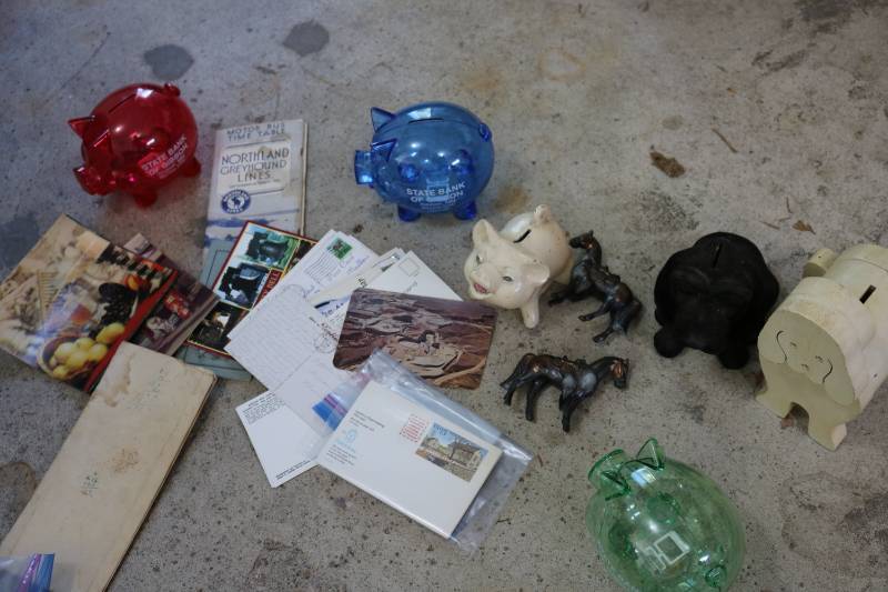 lot 324 image: Lot of post cards, piggy banks, and...
