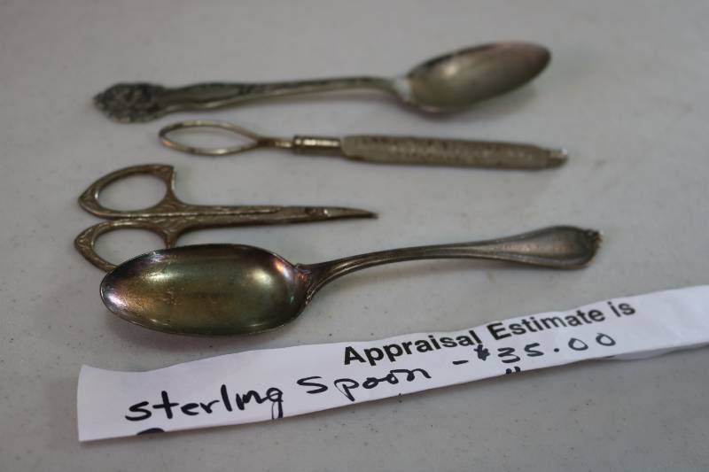 lot 352 image: Lot of sterling silver spoon and ot...