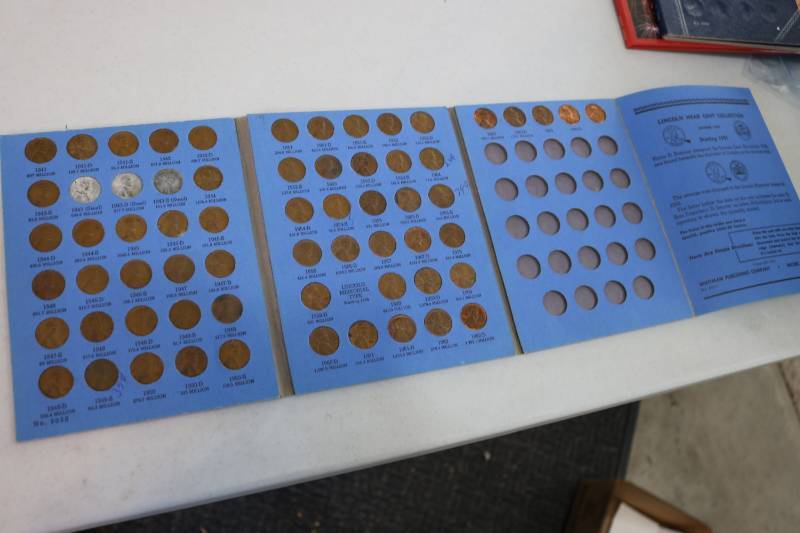 lot 369 image: Wheat penny book full and empty Jef...