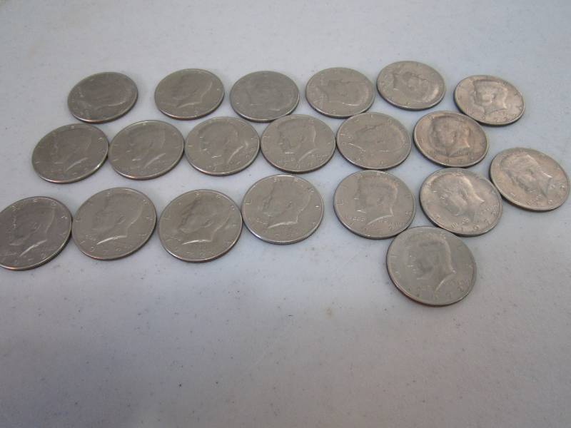 lot 402 image: $10.00 Kennedy half dollar 1972...