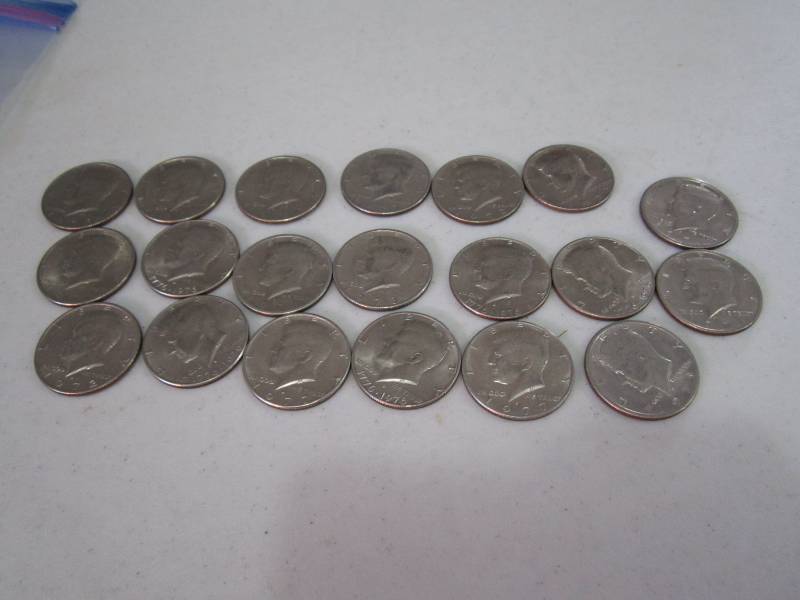 lot 404 image: $10.00 kennedy half dollar...