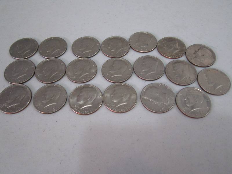 lot 405 image: $10.00 Kennedy half dollar...
