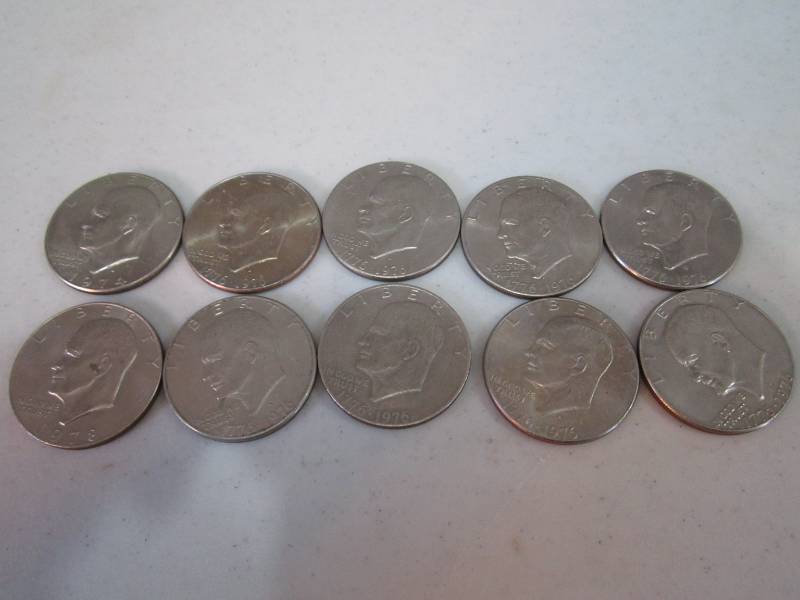 lot 408 image: 10 silver dollars - 1970s...
