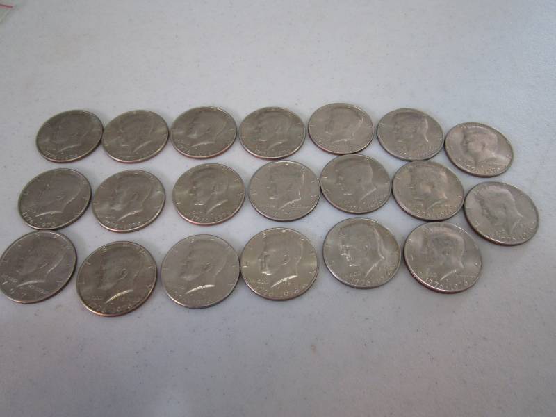 lot 411 image: $10.00 bicentennial half dollars...