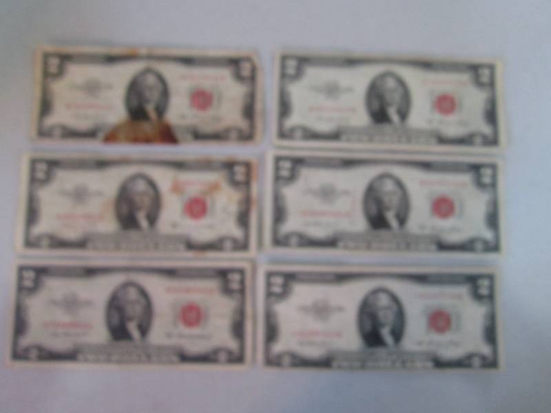 lot 152 image: 1953 $2.00 bills...