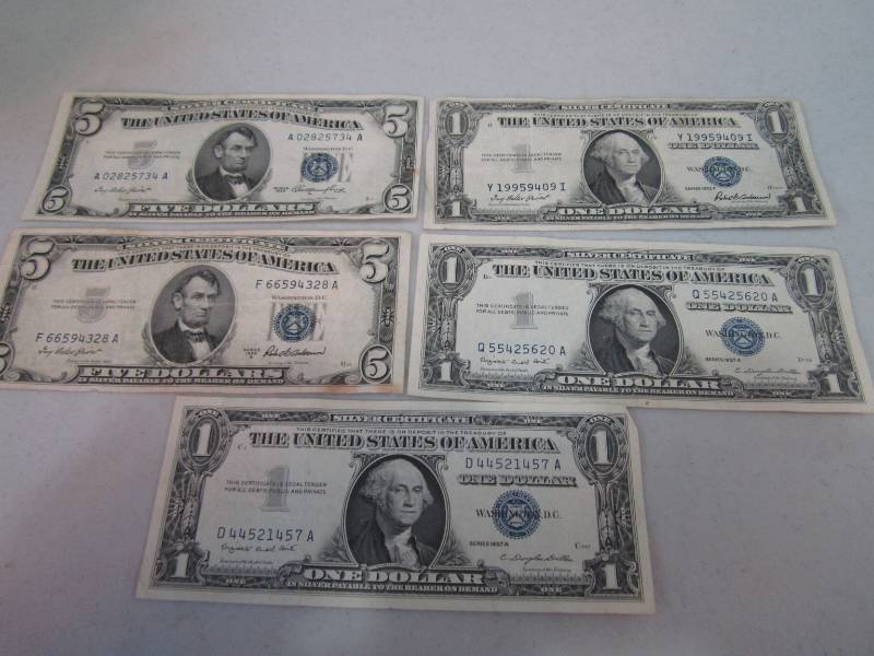 lot 157 image: Lot of silver certificates...