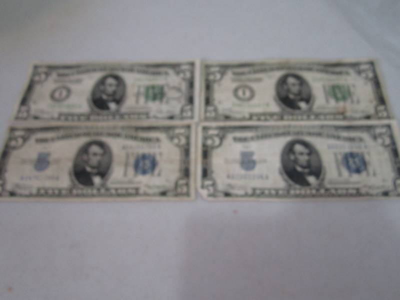 lot 158 image: $5.00 Silver certificates...