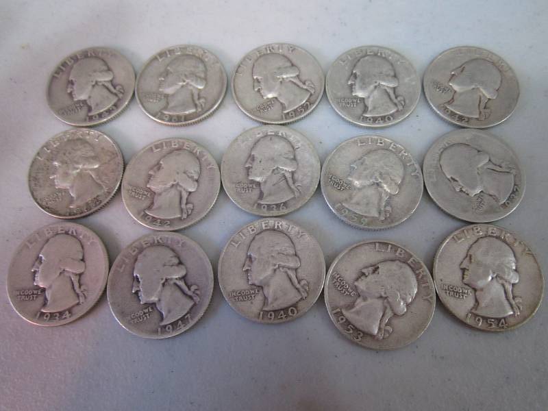 lot 168 image: 15 Older assorted Quarters...