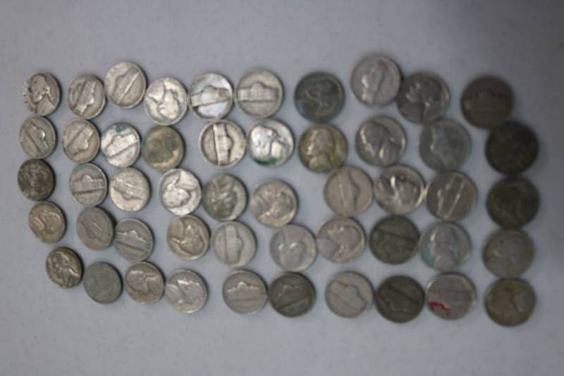 lot 208 image: 50 Pre-1960 era nickles...