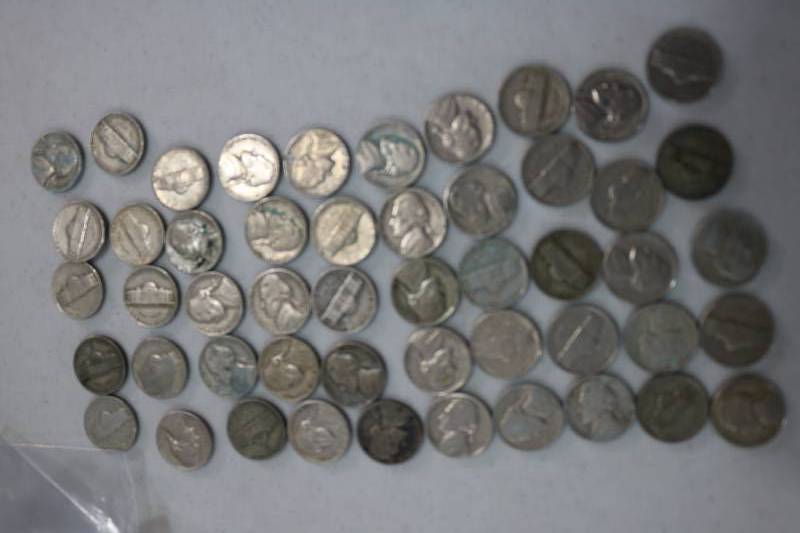 lot 209 image: 50 Pre-1960 era nickles...
