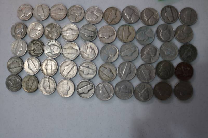 lot 213 image: 50 Pre-1960 era nickles...