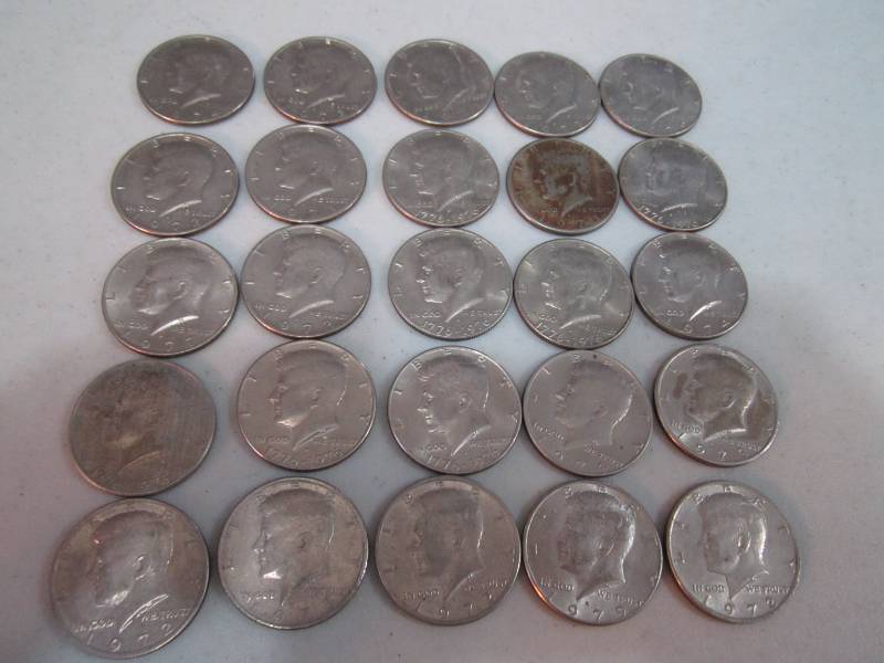 lot 255 image: 25 half dollars...
