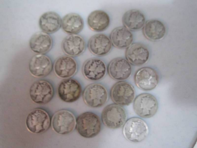 lot 262 image: 25 mercury dimes...