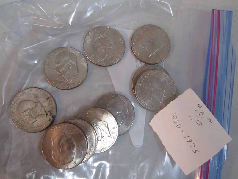 lot 270 image: $10.00 value coins 1960 - 1975 date...