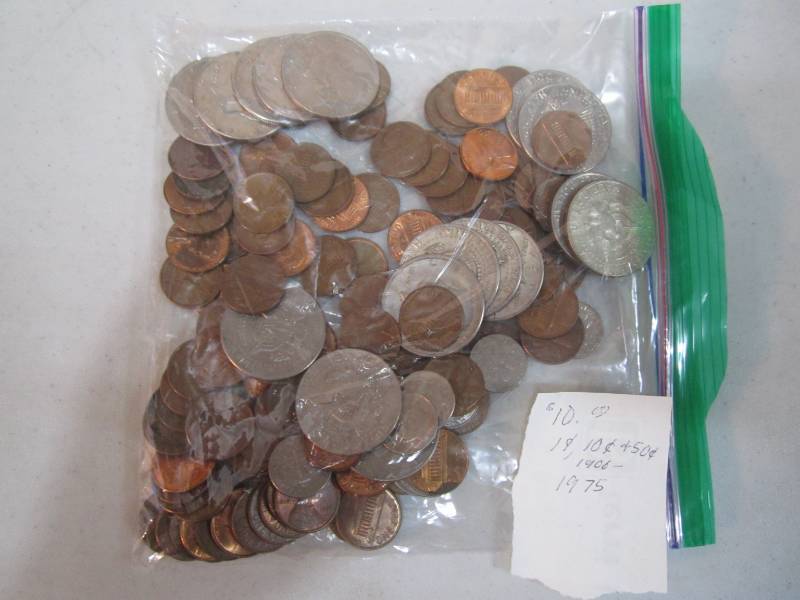 lot 272 image: $10.00 value coins 1960 - 1975 date...