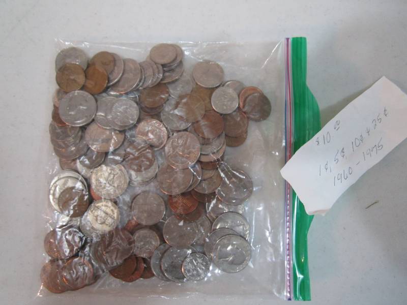 lot 275 image: $10.00 value coins 1960 - 1975 date...