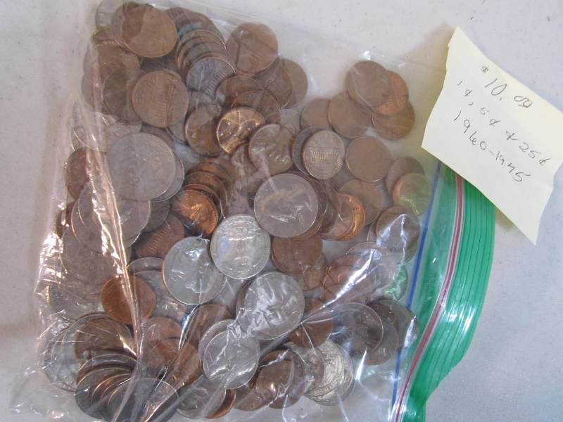 lot 279 image: $10.00 value coins 1960 - 1975 date...