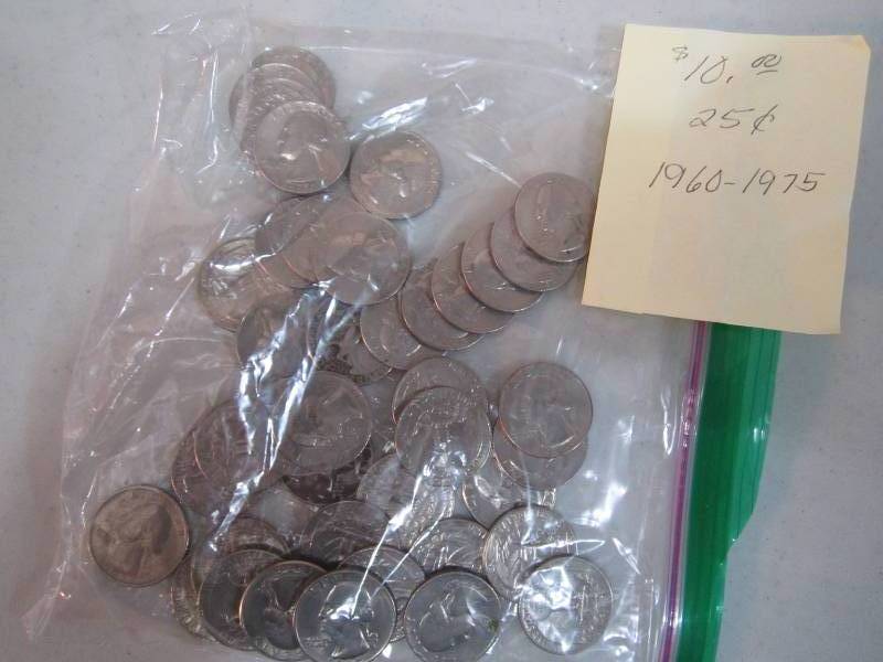 lot 280 image: $10.00 value coins 1960 - 1975 date...