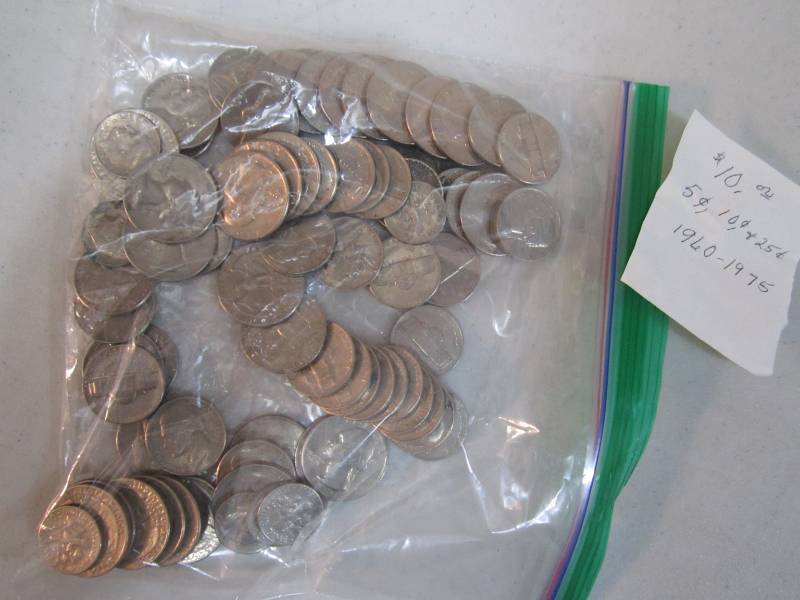 lot 281 image: $10.00 value coins 1960 - 1975 date...
