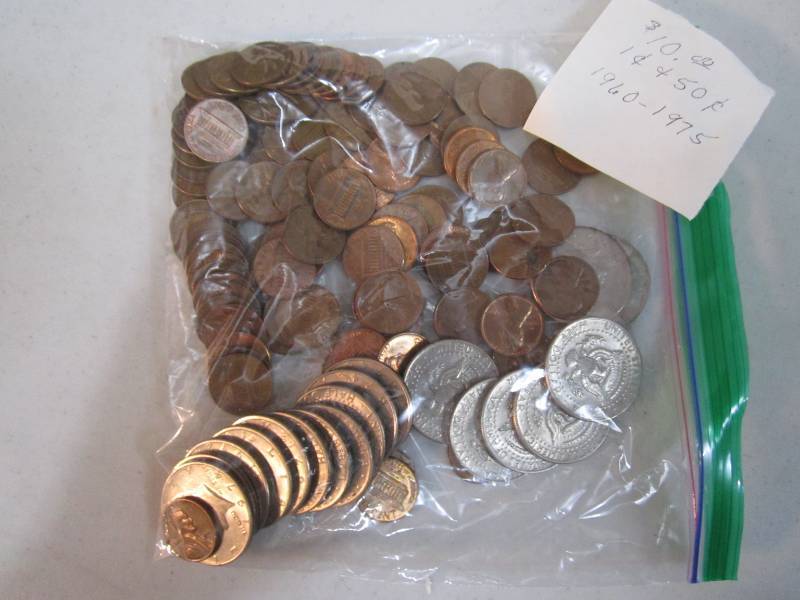 lot 287 image: $10.00 value coins 1960 - 1975 date...