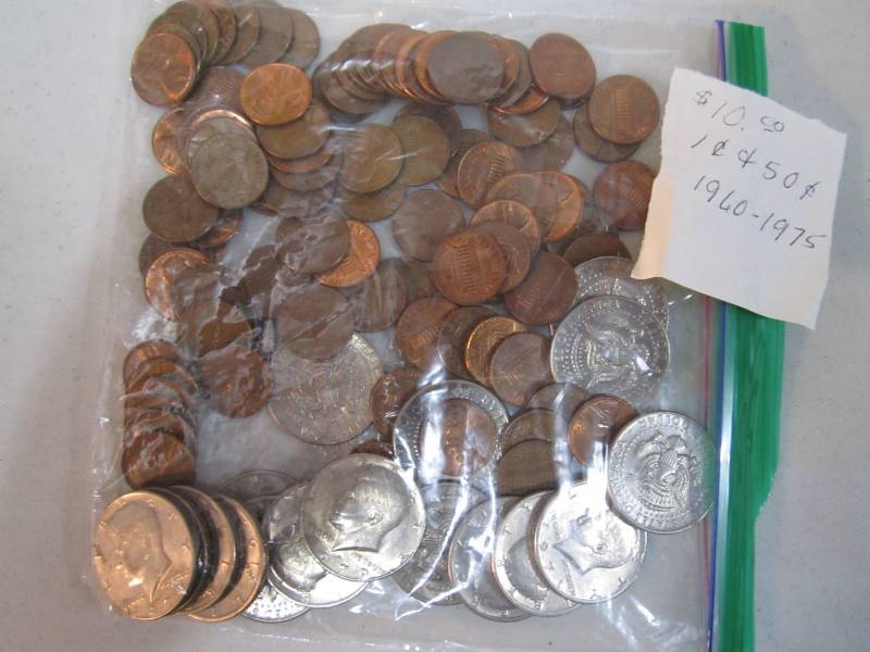 lot 292 image: $10.00 value coins 1960 - 1975 date...