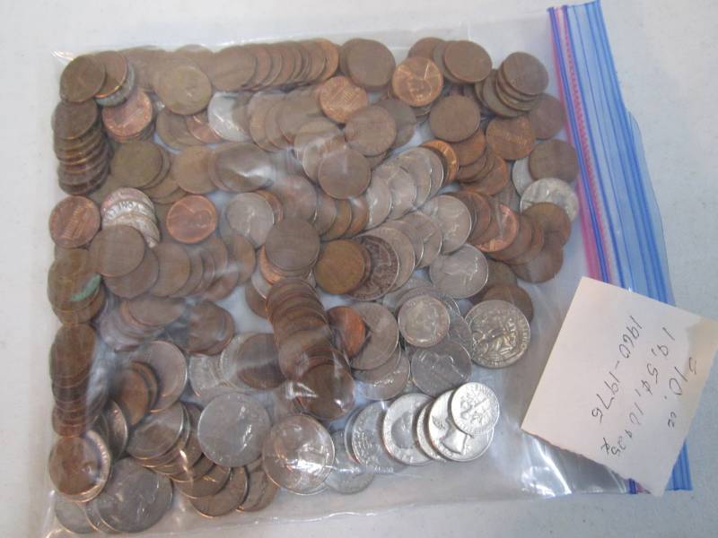 lot 294 image: $10.00 value coins 1960 - 1975 date...