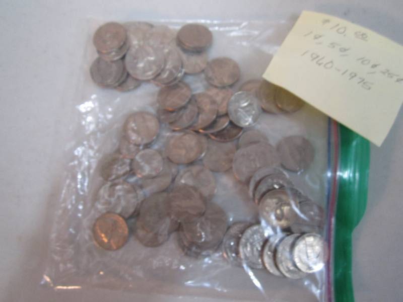 lot 295 image: $10.00 value coins 1960 - 1975 date...
