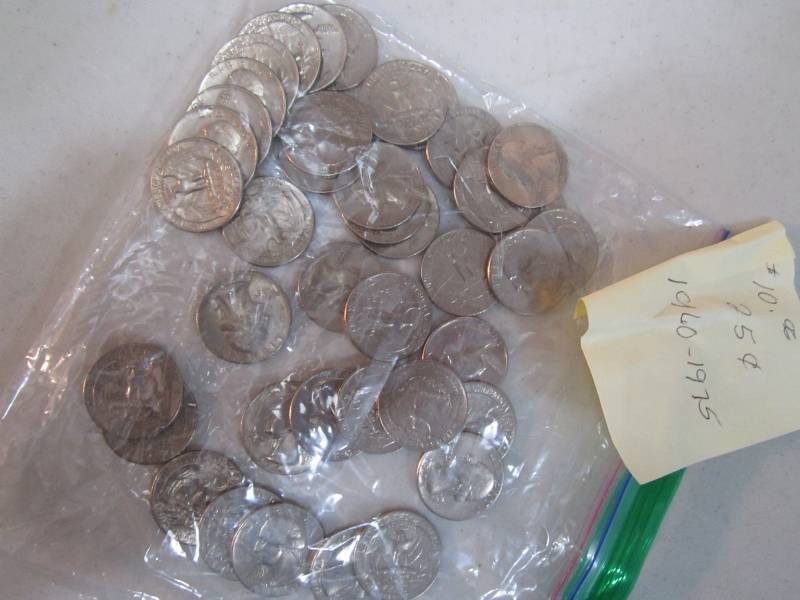 lot 299 image: $10.00 value coins 1960 - 1975 date...