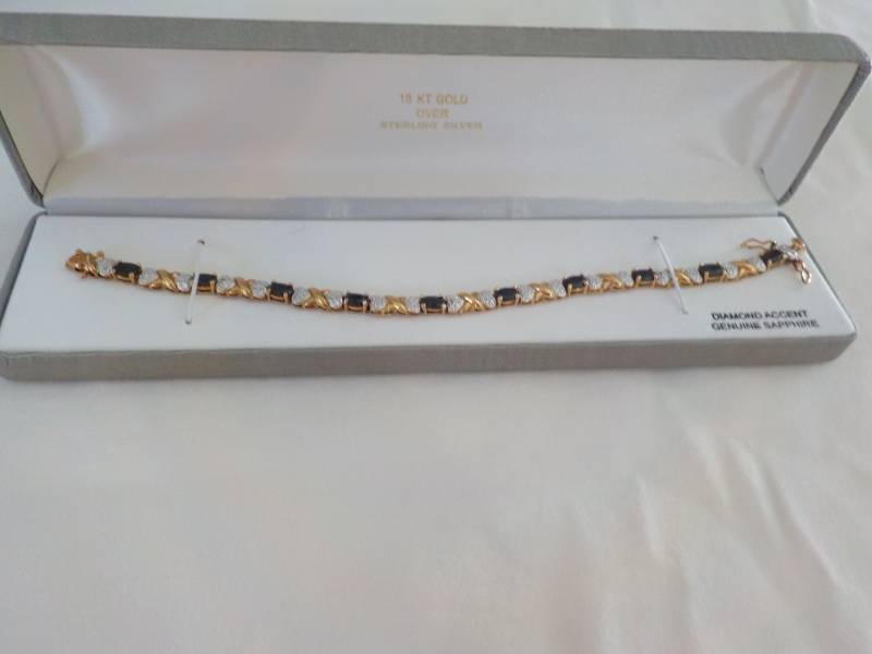 lot 2 image: 18 karat Gold over Sterling Silver ...