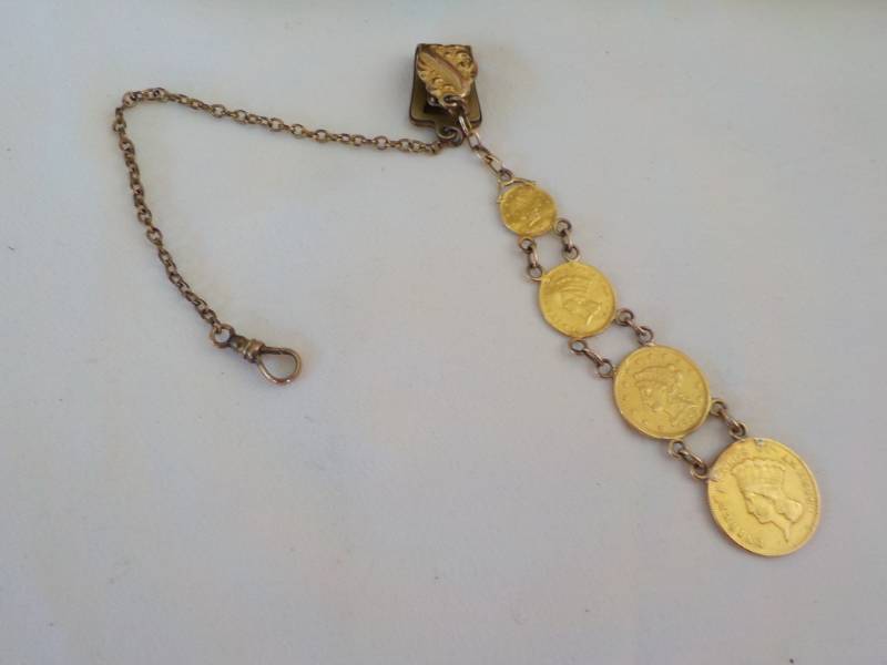 lot 15 image: Pocket Watch Fob- Chain Gold Filled...