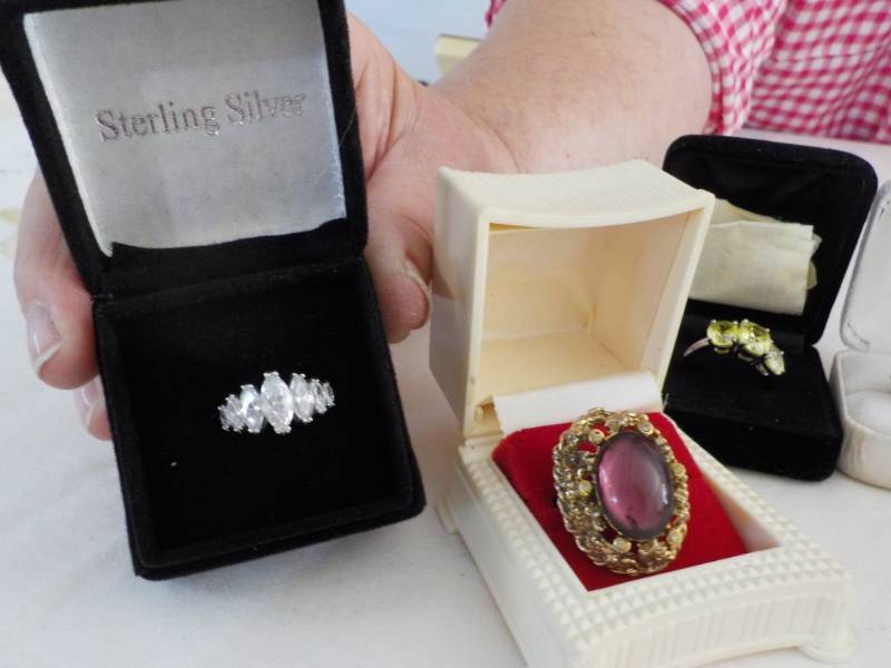 lot 44 image: Sterling Silver and Costume Rings...