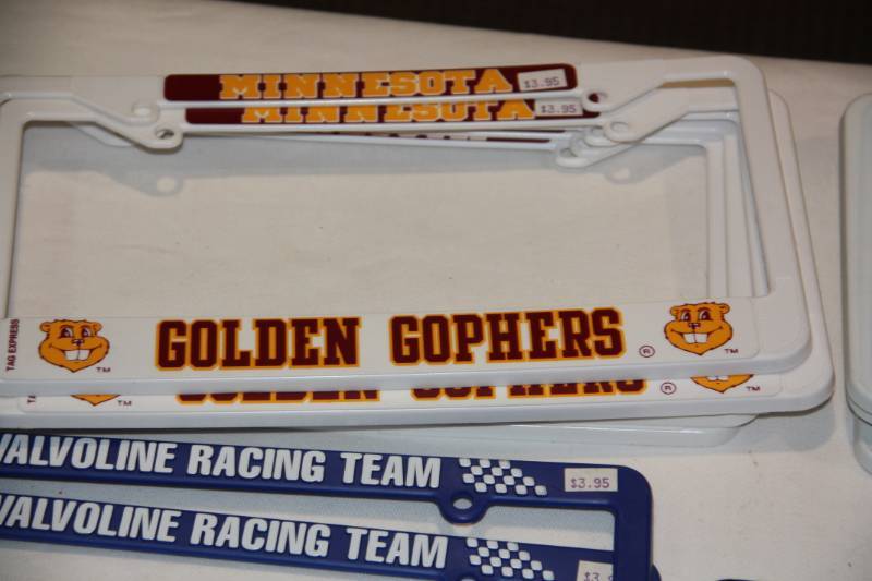 lot 39 image: Minnesota Gophers Timberwolves Nascar License Plate Frame Lot  15 Item