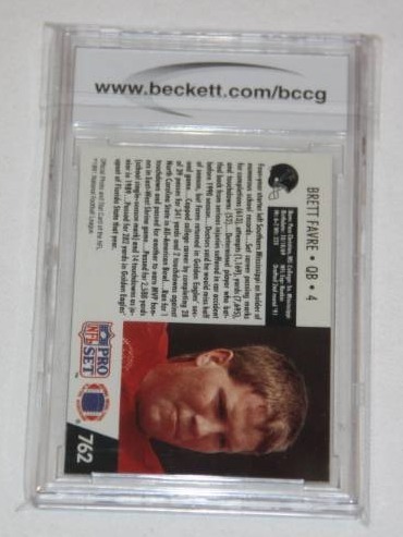 lot 51 image: 1991 Pro Set Brett Favre Rookie Card Graded BCCG 10