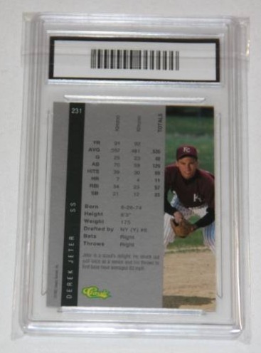 lot 52 image: 1992 Classic Four Sport Derek Jeter Rookie Card Graded GMA 9