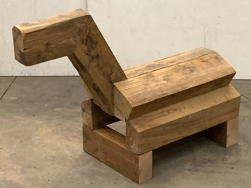 lot 8 image: Homemade Wooden Saddle Stand  Display