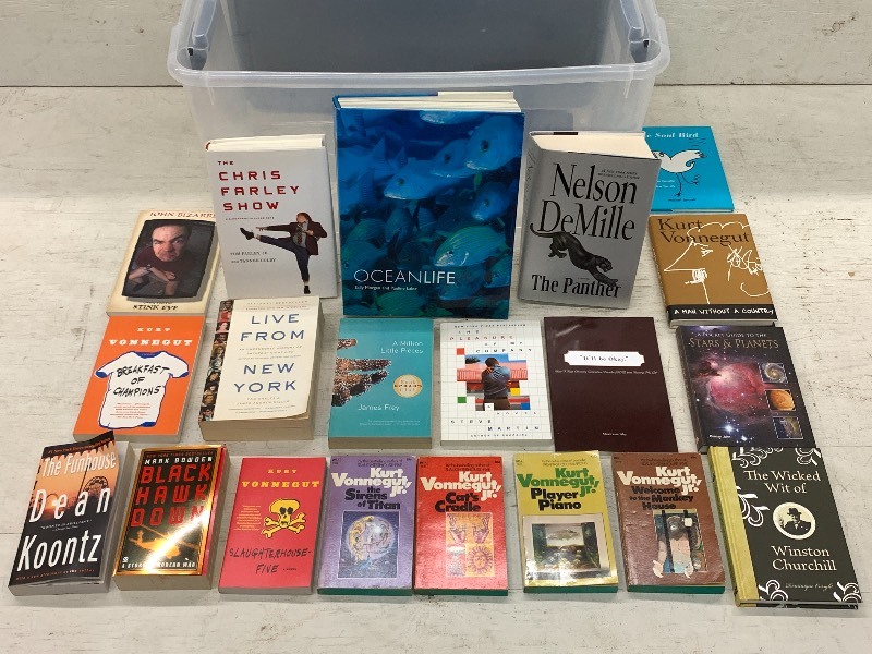 lot 15 image: Tote Of Assorted Books, Literature & More