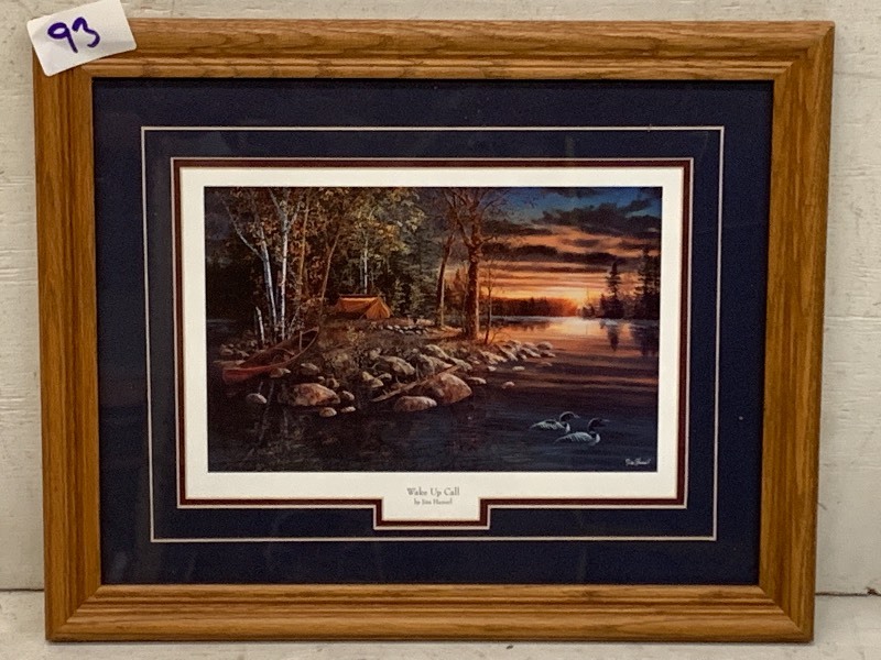 lot 93 image: Jim Hansel Wake-Up Call Framed Pr...