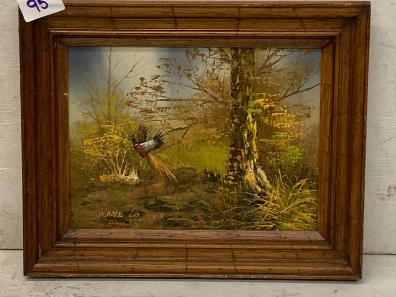 lot 95 image: Kame-Lo Cavas Pheasant Painting, ...