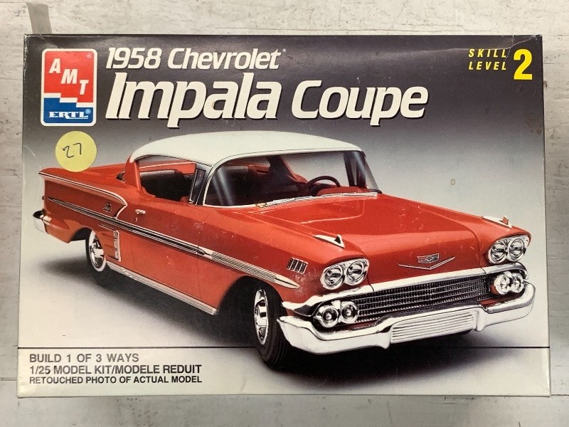 lot 130 image: AMT Ertl 1958 Chevy Implala Coupe 1...